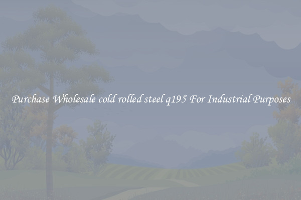 Purchase Wholesale cold rolled steel q195 For Industrial Purposes
