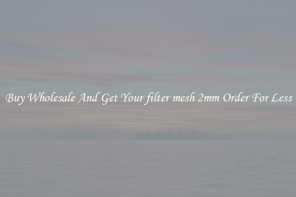 Buy Wholesale And Get Your filter mesh 2mm Order For Less
