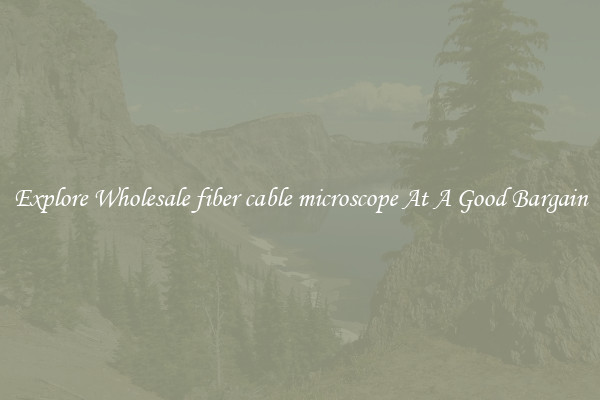 Explore Wholesale fiber cable microscope At A Good Bargain