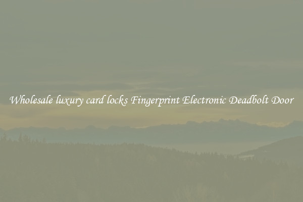 Wholesale luxury card locks Fingerprint Electronic Deadbolt Door 