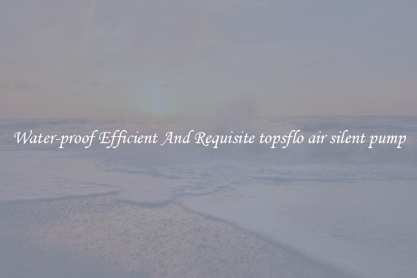 Water-proof Efficient And Requisite topsflo air silent pump