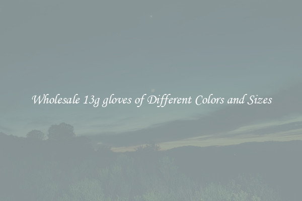 Wholesale 13g gloves of Different Colors and Sizes