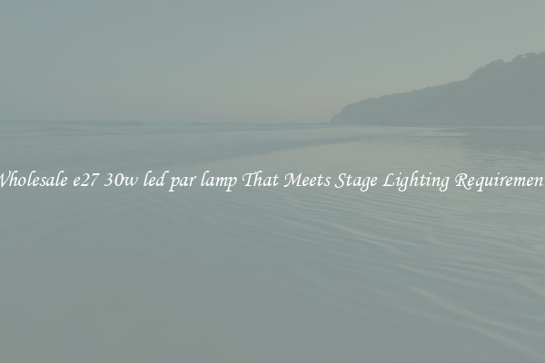 Wholesale e27 30w led par lamp That Meets Stage Lighting Requirements